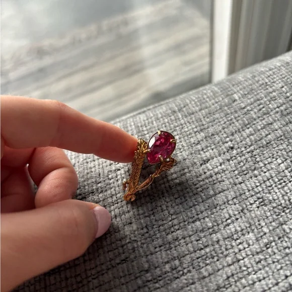 Versace Gold Earrings with Pink Accents - Picture 4 of 7